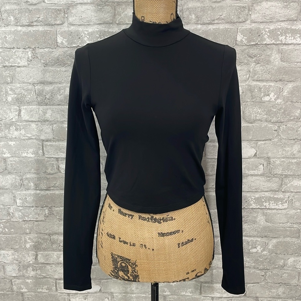 ASOS Black Mocneck Cropped Top